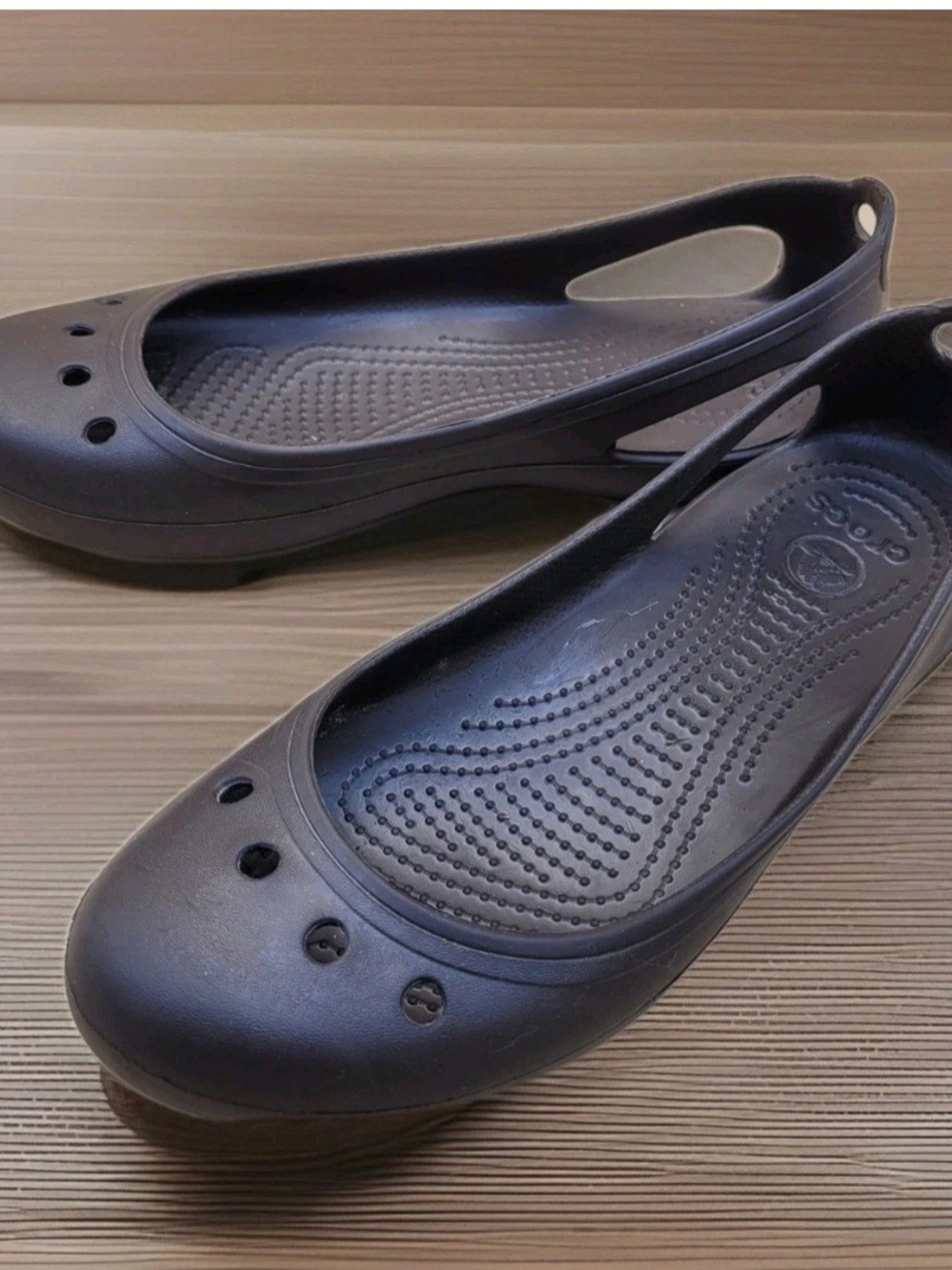 Crocs Kadee Mary Jane Flat Ballerina Slip on Shoes Brown Sz 9 Women's Minimalist